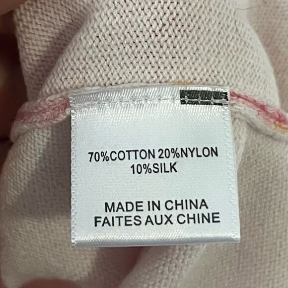 MISA Silk Blend Kali Long Sleeve Puff Shoulder Crewneck Sweater in Pink XS NWT - Picture 8 of 11